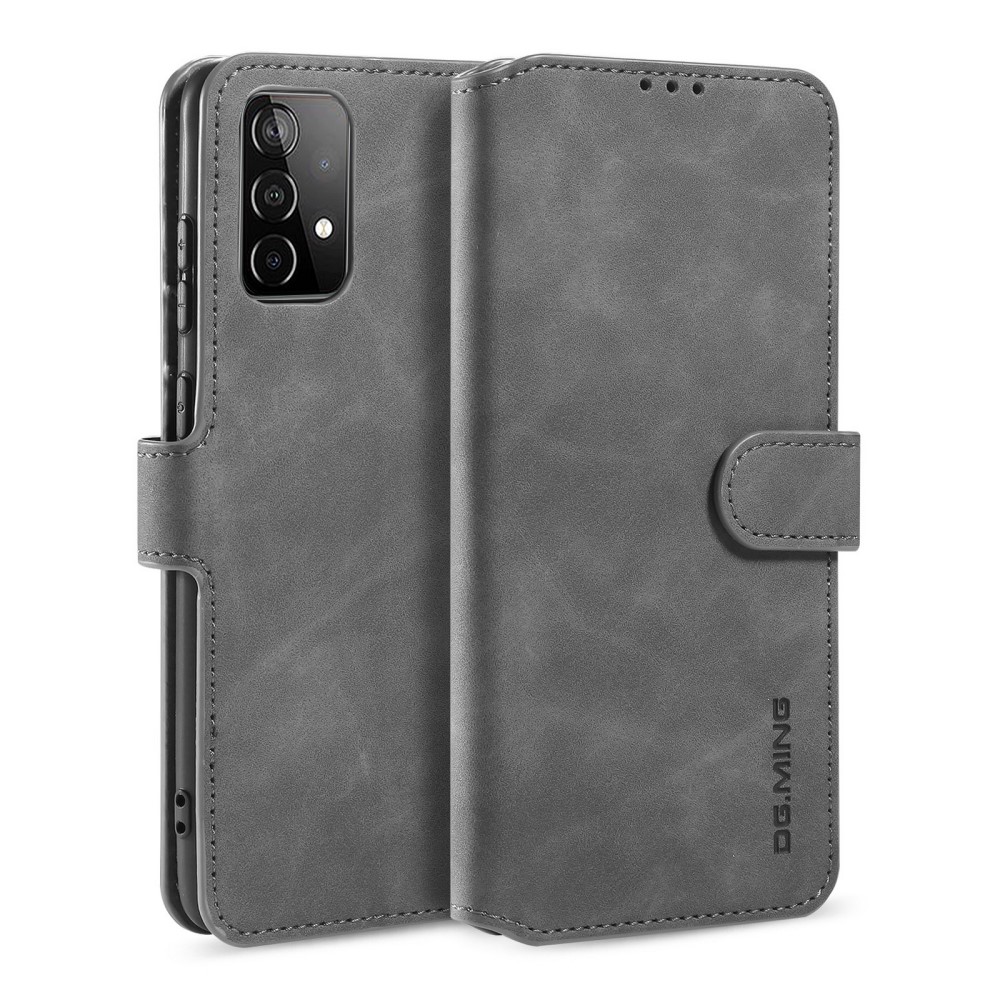 DG.MING Samsung Galaxy A52 / A52s - DG.MING Retro Läder Fodral - Grå