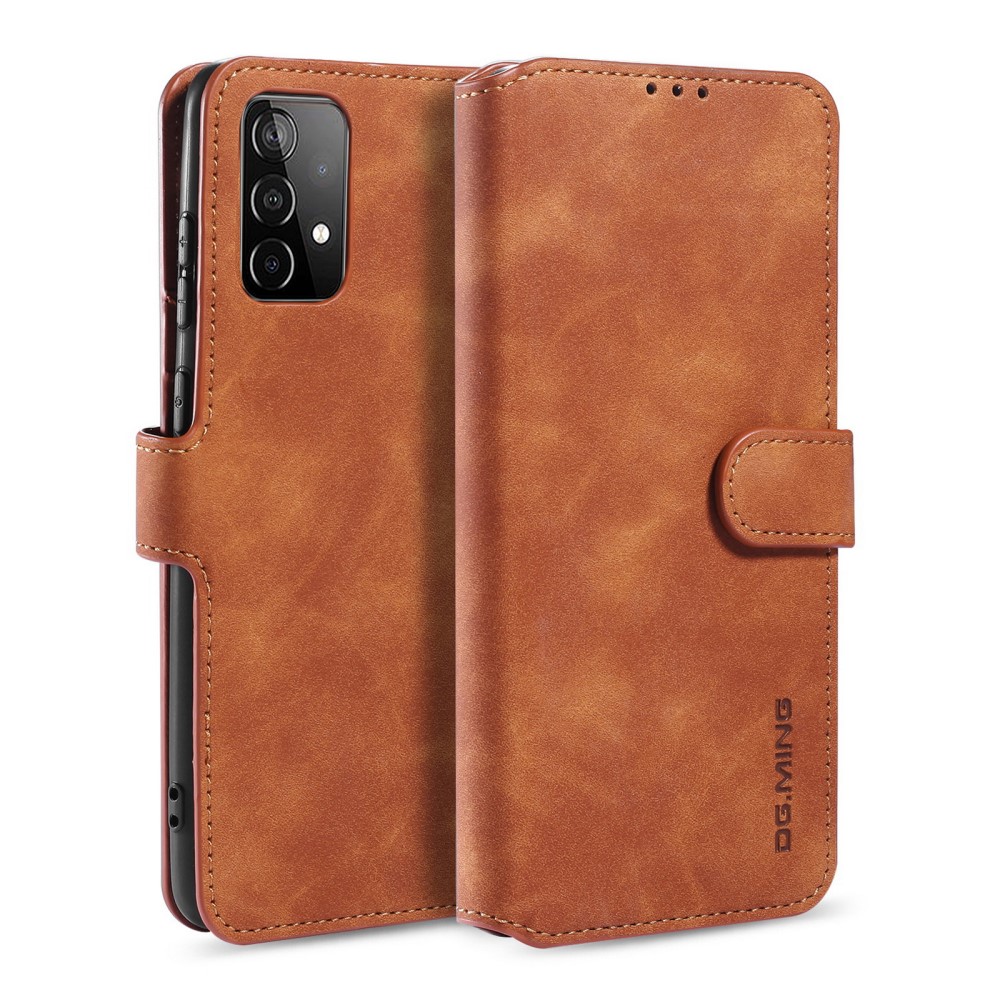 DG.MING Samsung Galaxy A52 / A52s - DG.MING Retro Läder Fodral - Brun