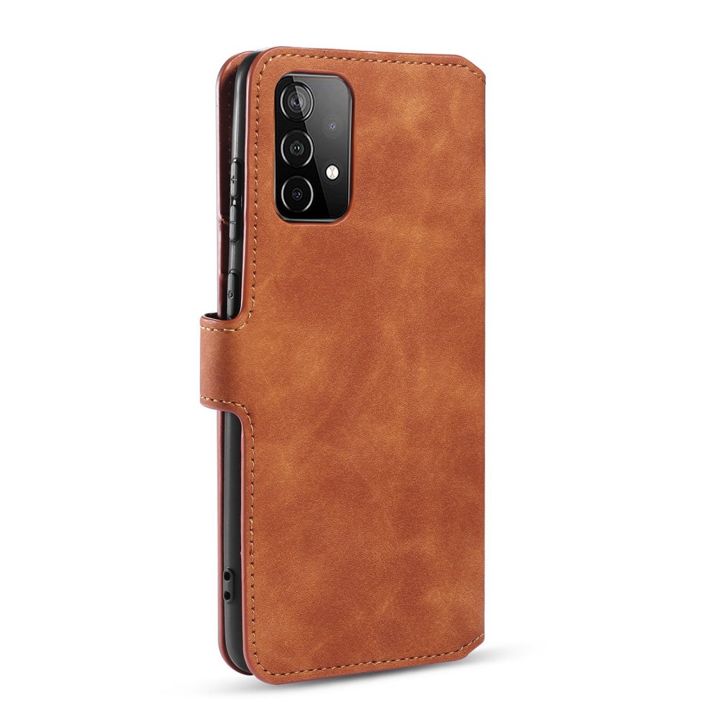 DG.MING Samsung Galaxy A52 / A52s - DG.MING Retro Läder Fodral - Brun