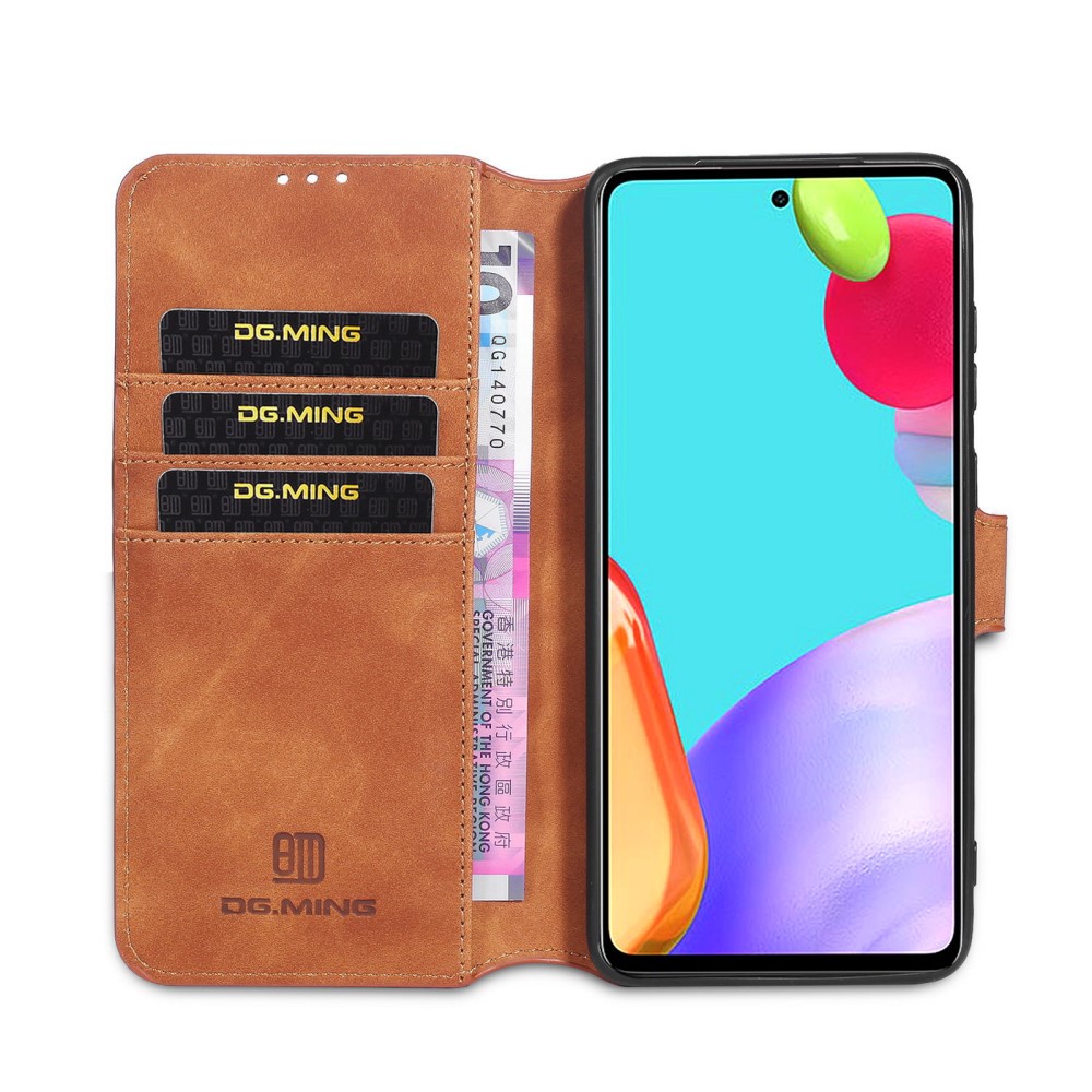 DG.MING Samsung Galaxy A52 / A52s - DG.MING Retro Läder Fodral - Brun