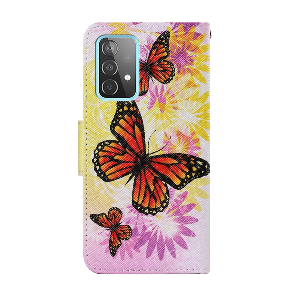  Samsung Galaxy A52 / A52s - Fodral Med Tryck - Fjärilar/Blommor