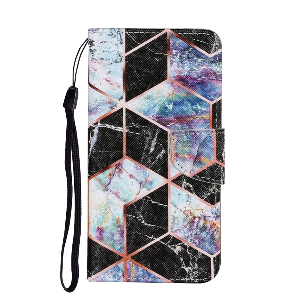 Samsung Galaxy A52 / A52s - Fodral Med Tryck - Svart/Vit Marmor