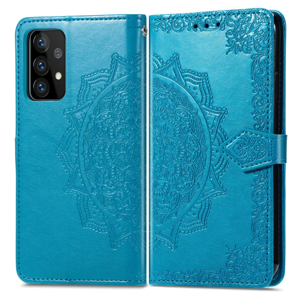  Samsung Galaxy A52 / A52s - Mandala Läder Fodral - Blå