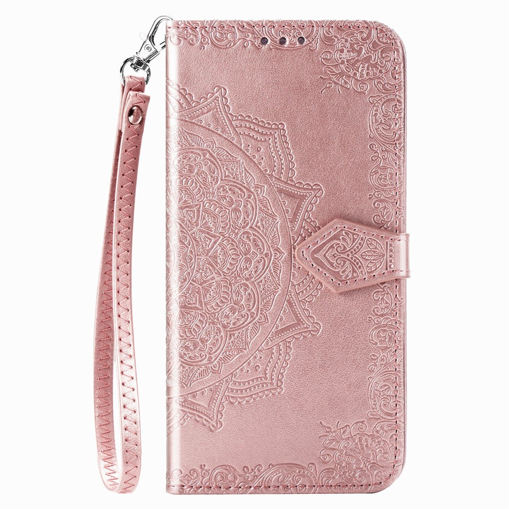  Samsung Galaxy A52 / A52s - Mandala Läder Fodral - Roséguld