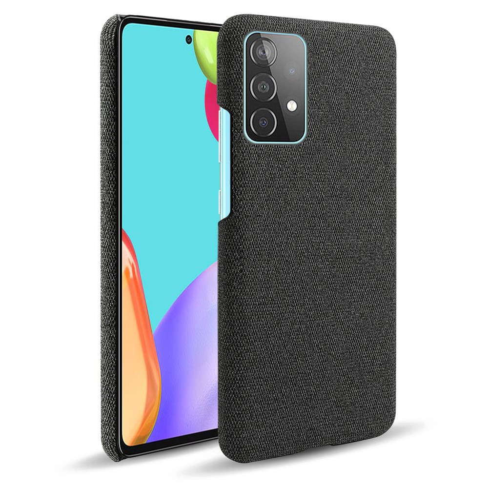 KSQ Samsung Galaxy A52 / A52s - KSQ Tygbelagt Textur Skal - Svart