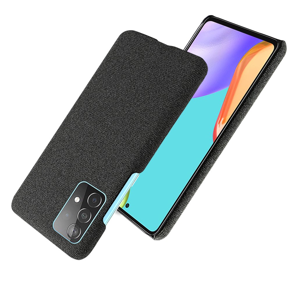 KSQ Samsung Galaxy A52 / A52s - KSQ Tygbelagt Textur Skal - Svart