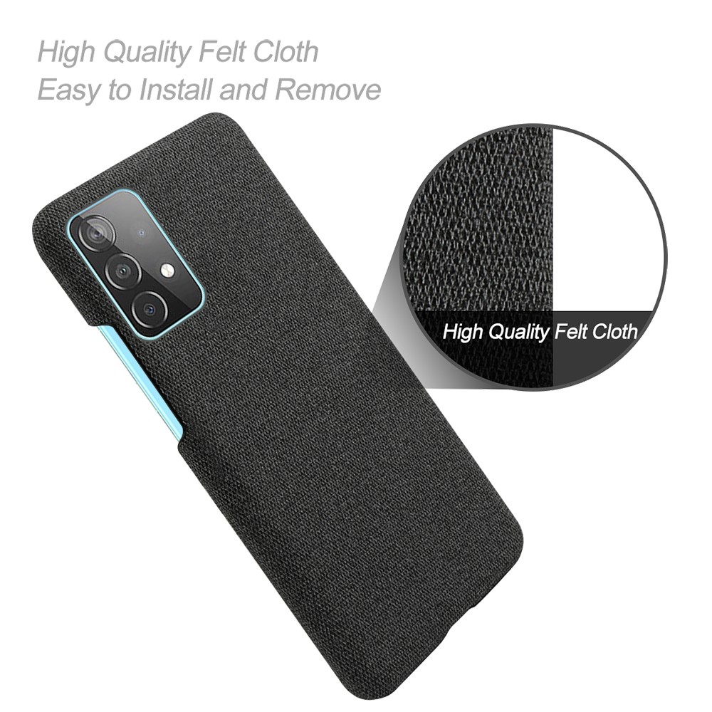 KSQ Samsung Galaxy A52 / A52s - KSQ Tygbelagt Textur Skal - Svart