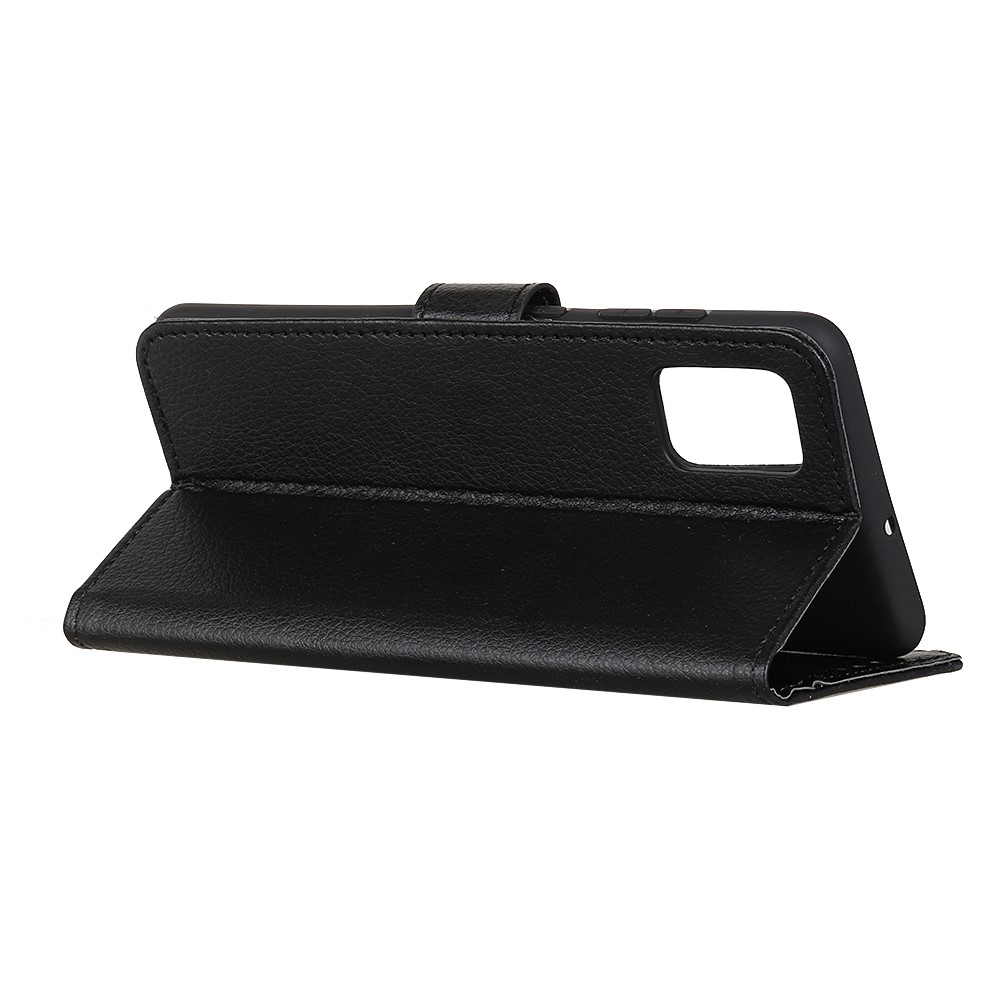  Samsung Galaxy A72 - Litchi Läder Fodral - Svart