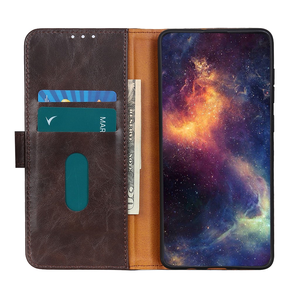 KHAZNEH Samsung Galaxy A72 - KHAZNEH Läder Fodral - Brun