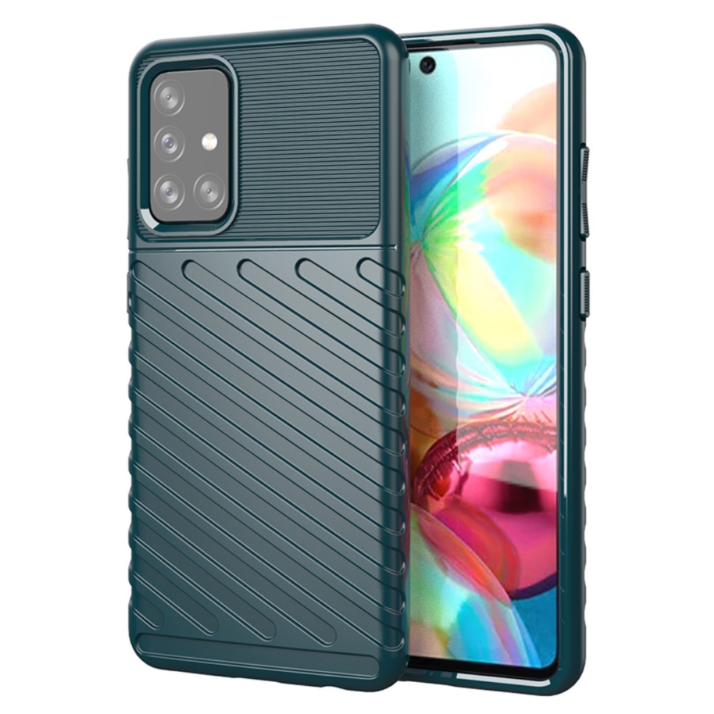  Samsung Galaxy A72 - Twill Textur Skal - Grön