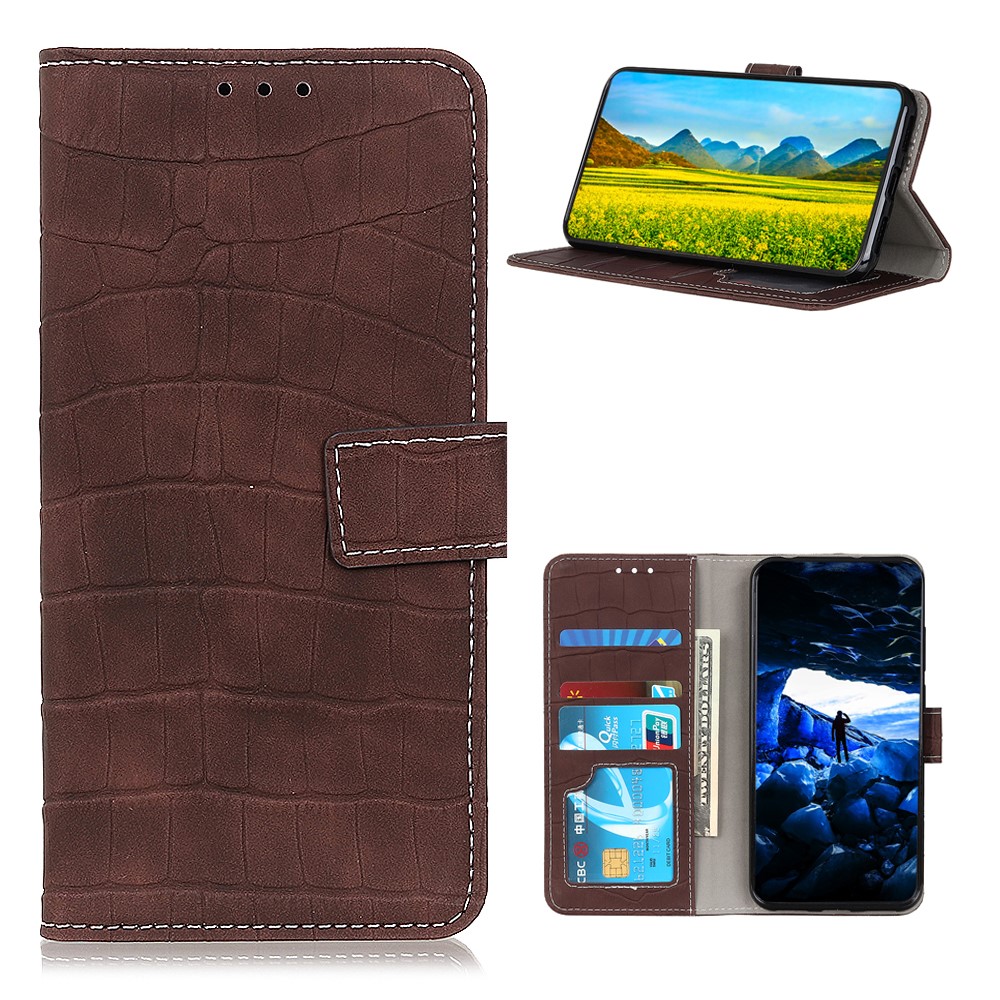  Samsung Galaxy A72 - Krokodil Textur Fodral - Brun