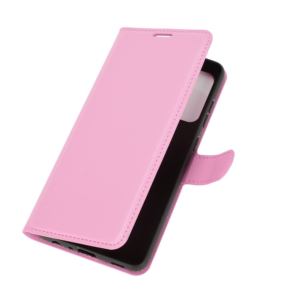 Samsung Galaxy A72 - Litchi Läder Fodral - Ljus Rosa