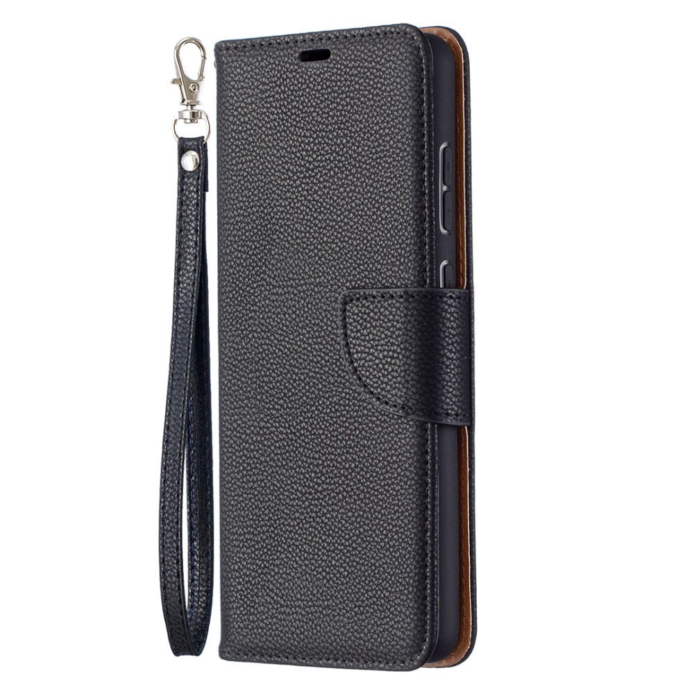  Samsung Galaxy A72 - Litchi Textur Läder Fodral - Svart