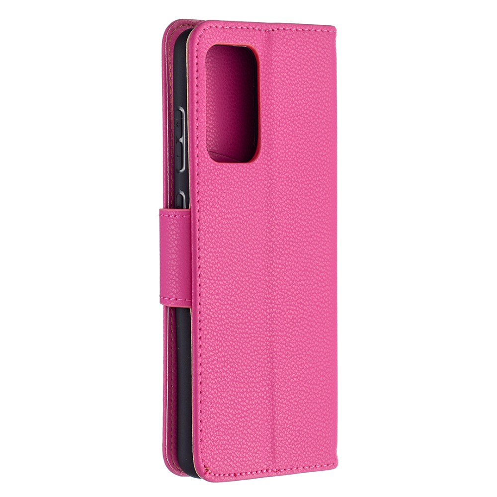  Samsung Galaxy A72 - Litchi Textur Läder Fodral - Rosa