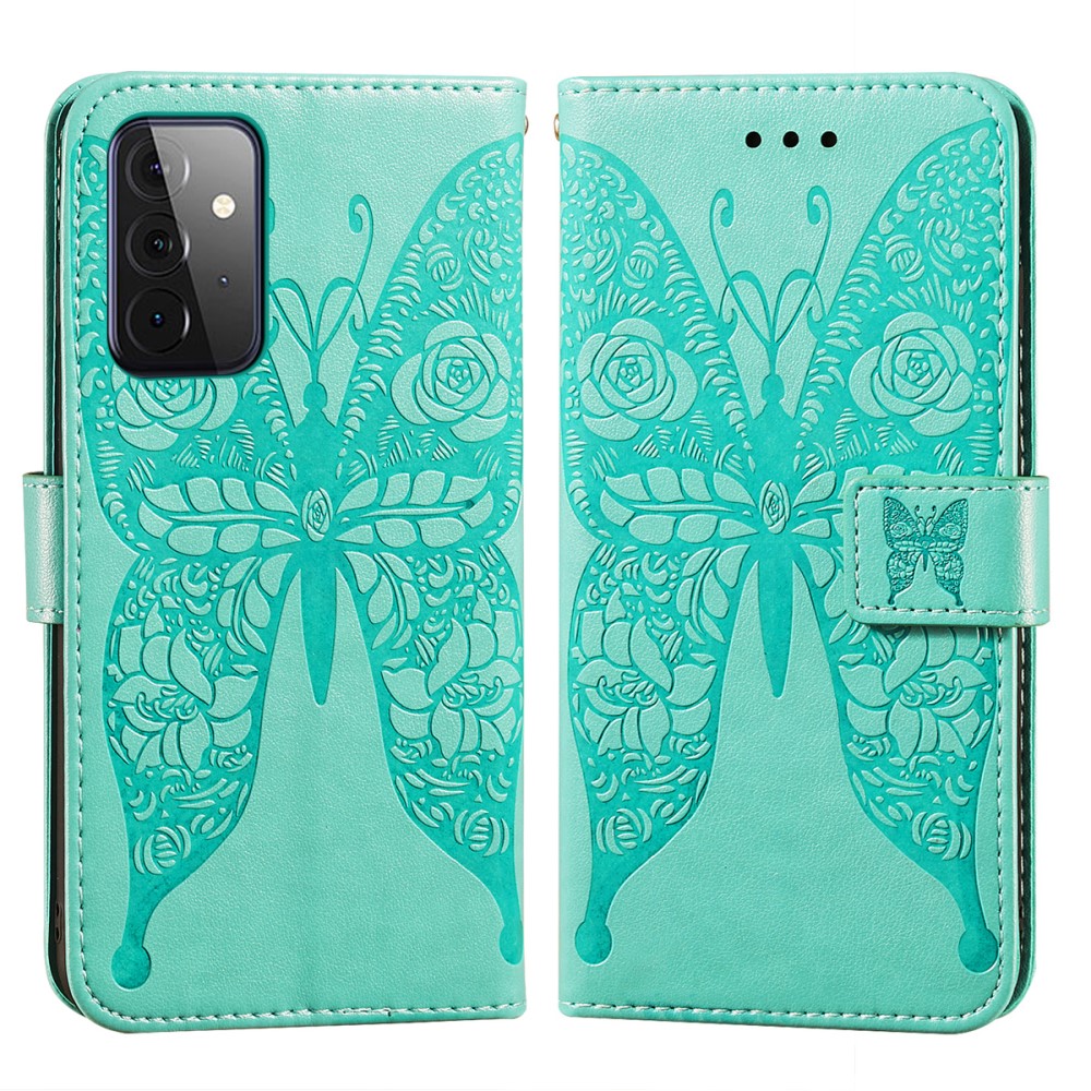  Samsung Galaxy A72 - Läder Fodral Med Tryck - Grön
