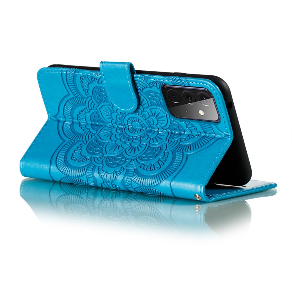  Samsung Galaxy A72 - Mandala Läder Fodral - Blå