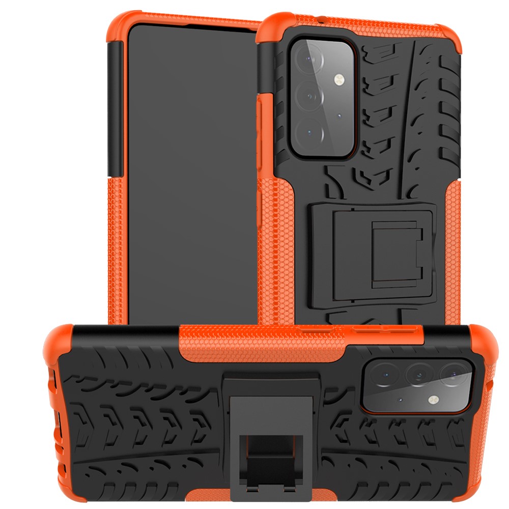  Samsung Galaxy A72 - Ultimata Stöttåliga Skalet med Stöd - Orange