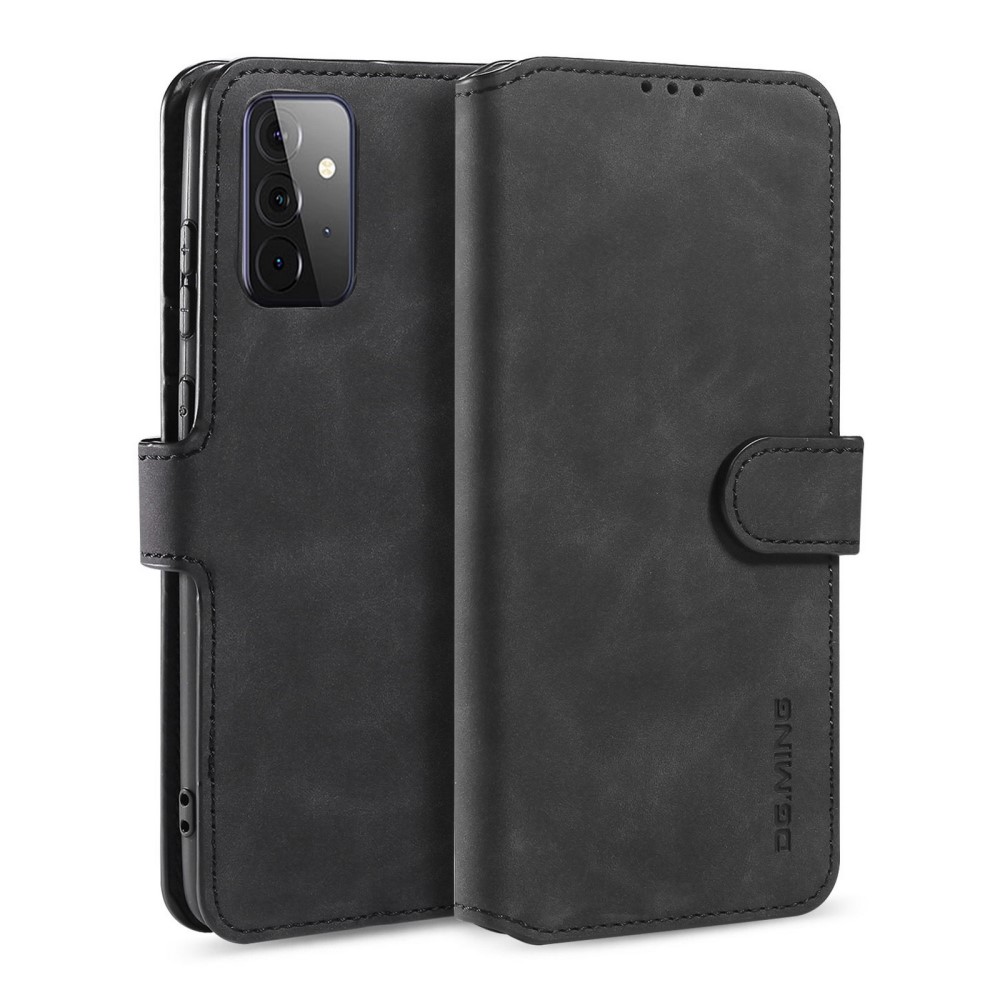 DG.MING Samsung Galaxy A72 - DG.MING Retro Läder Fodral - Svart