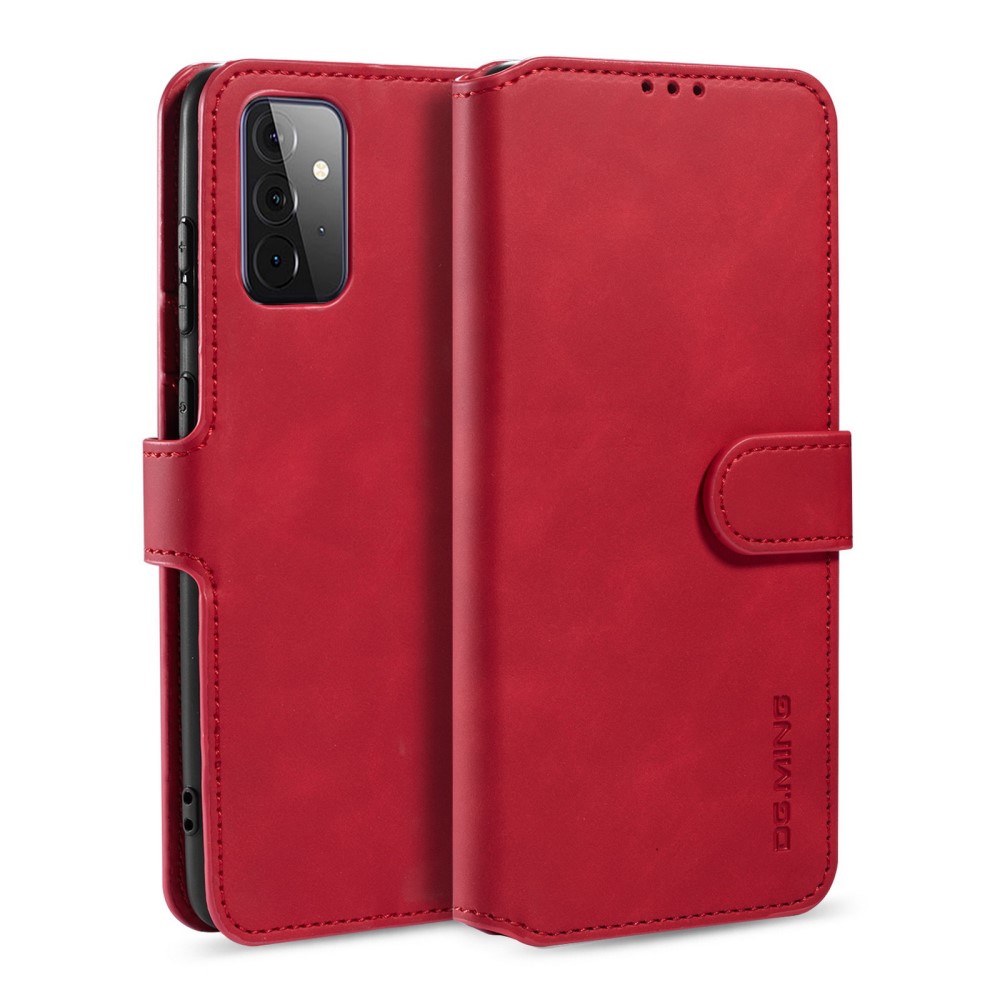 DG.MING Samsung Galaxy A72 - DG.MING Retro Läder Fodral - Röd