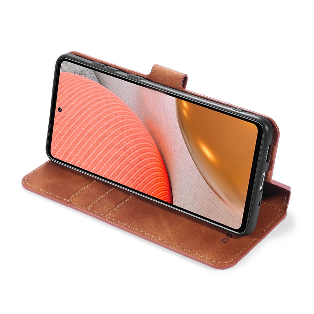 DG.MING Samsung Galaxy A72 - DG.MING Retro Läder Fodral - Brun