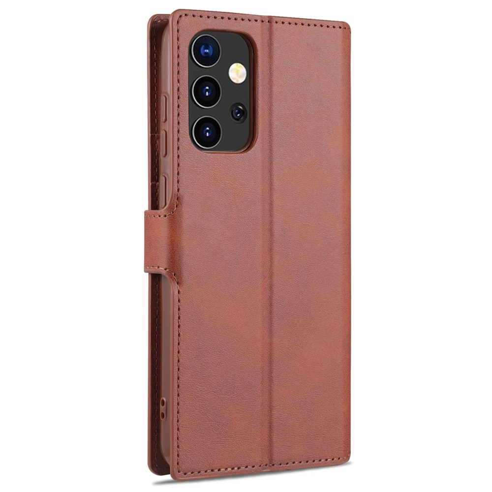 AZNS Samsung Galaxy A72 - AZNS Läder Fodral - Brun