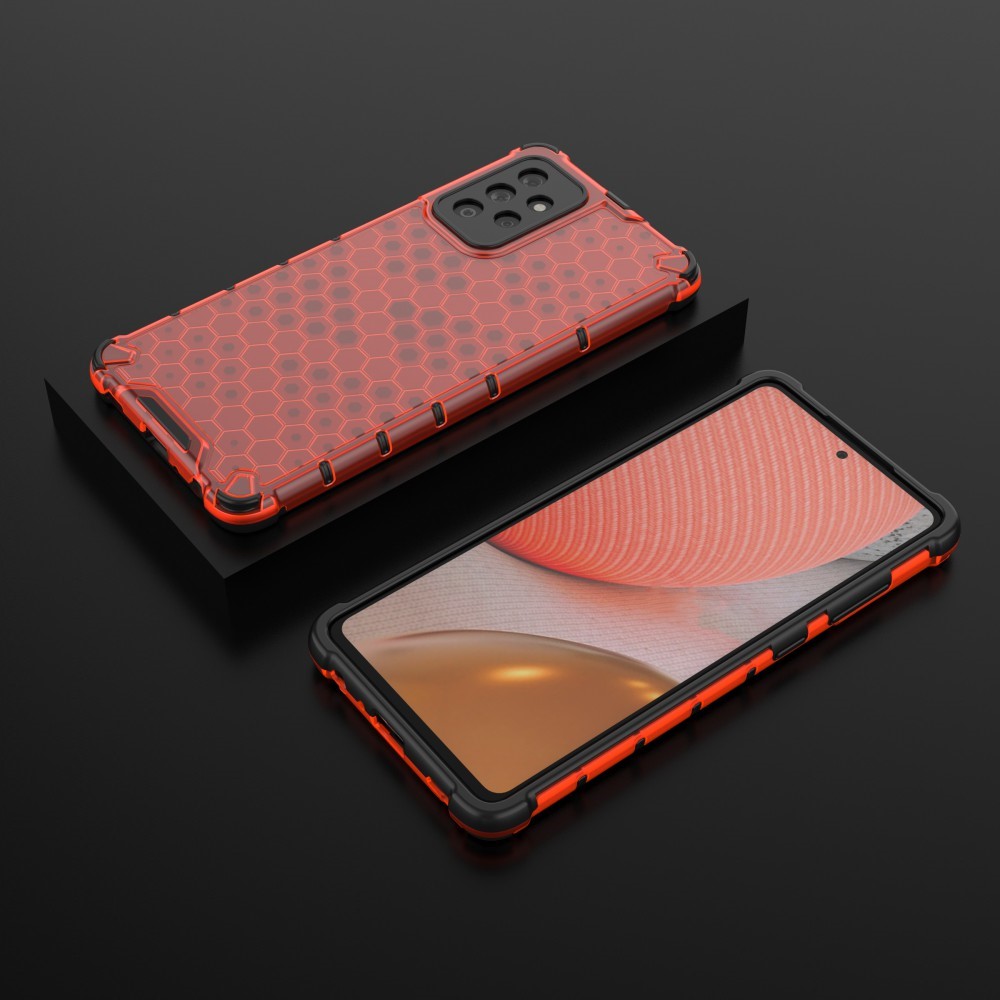  Samsung Galaxy A72 - Armor Honeycomb Textur Skal - Röd