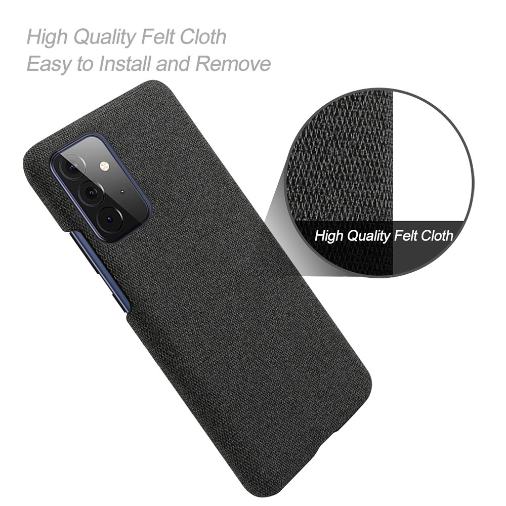KSQ Samsung Galaxy A72 - KSQ Tygbelagt Skal - Svart