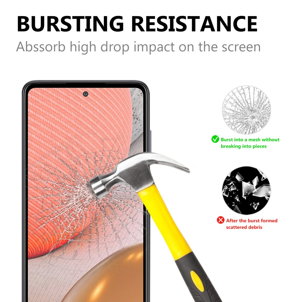  Samsung Galaxy A72 - Heltäckande Skärmskydd I Härdat Glas