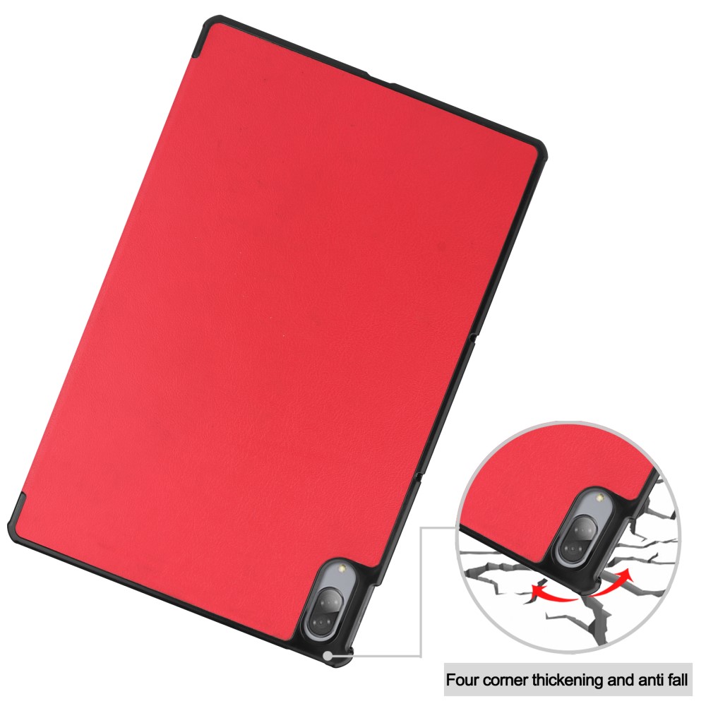 Lenovo Tab P11 Pro - Tri-Fold Läder Fodral - Röd