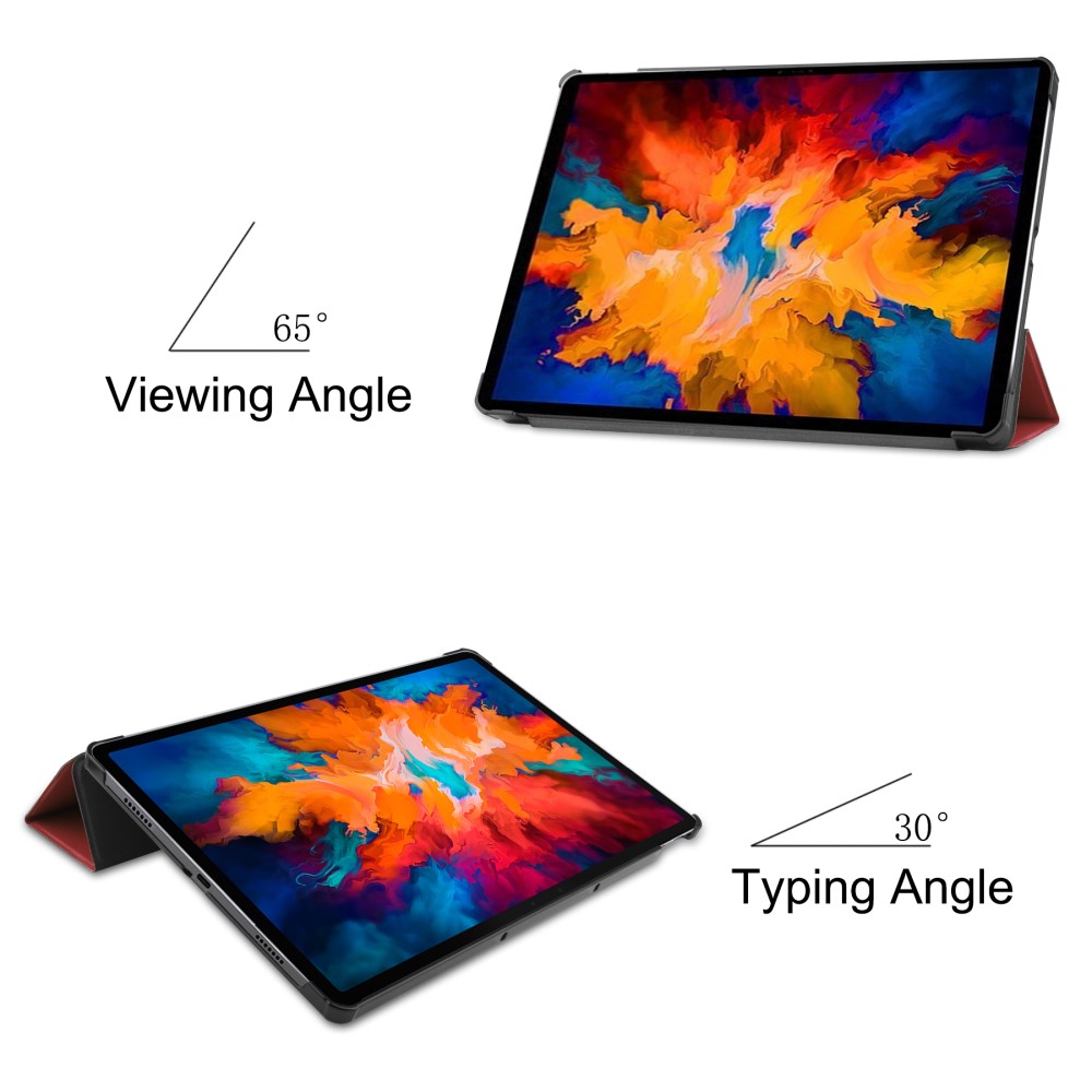  Lenovo Tab P11 Pro - Tri-Fold Läder Fodral - Vinröd