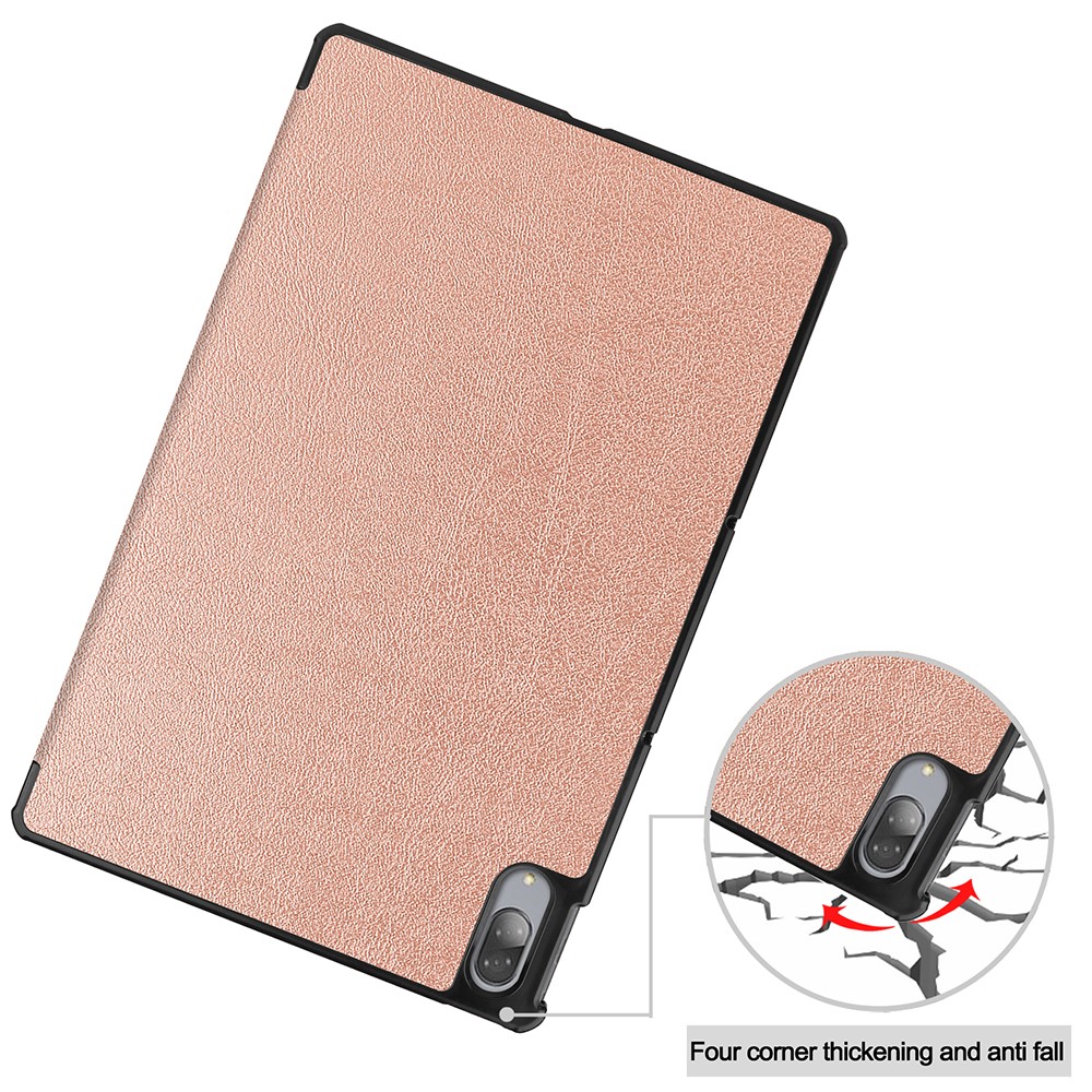  Lenovo Tab P11 Pro - Tri-Fold Läder Fodral - Roséguld