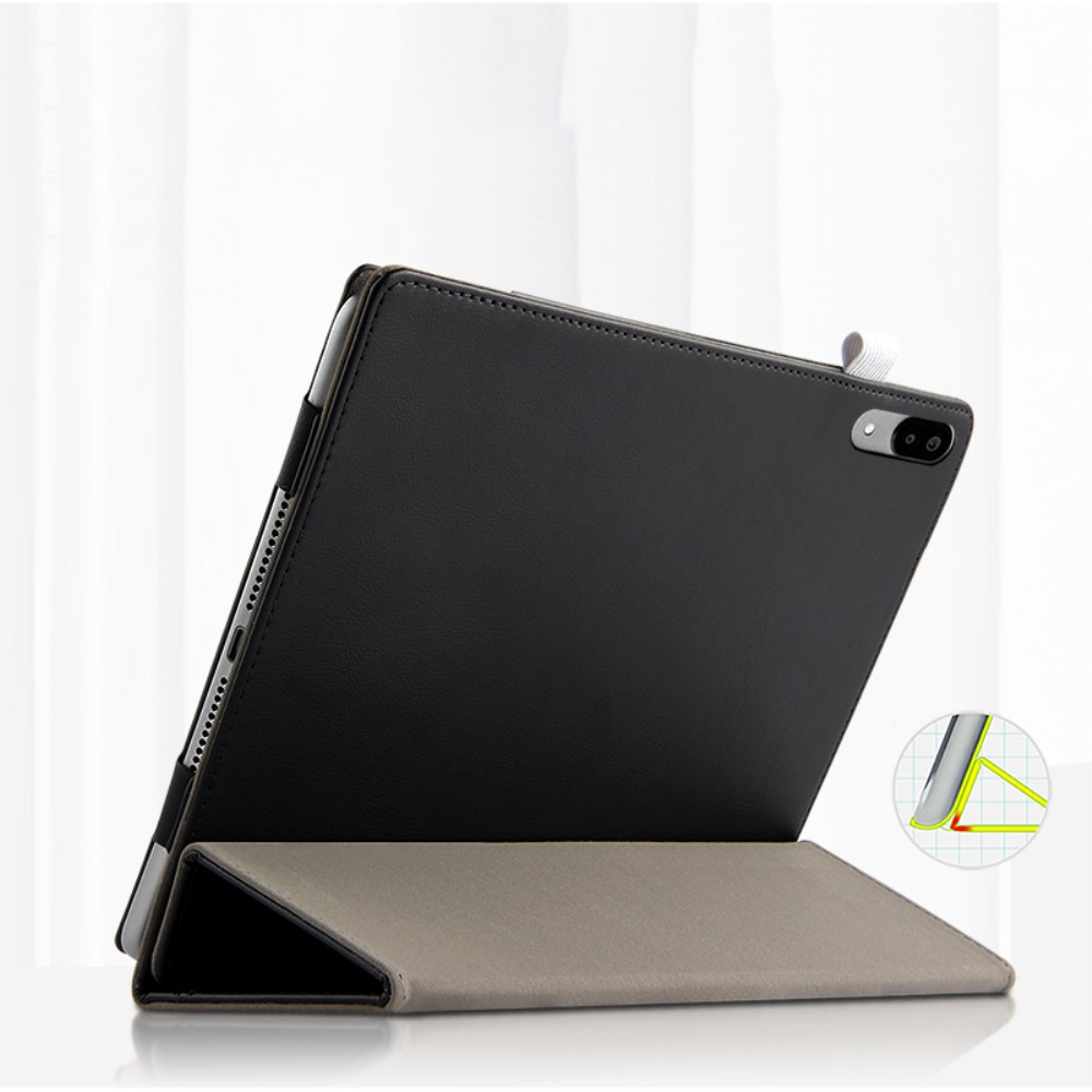  Lenovo Tab P11 Pro - Tri-Fold Fodral Med Pennhållare - Svart