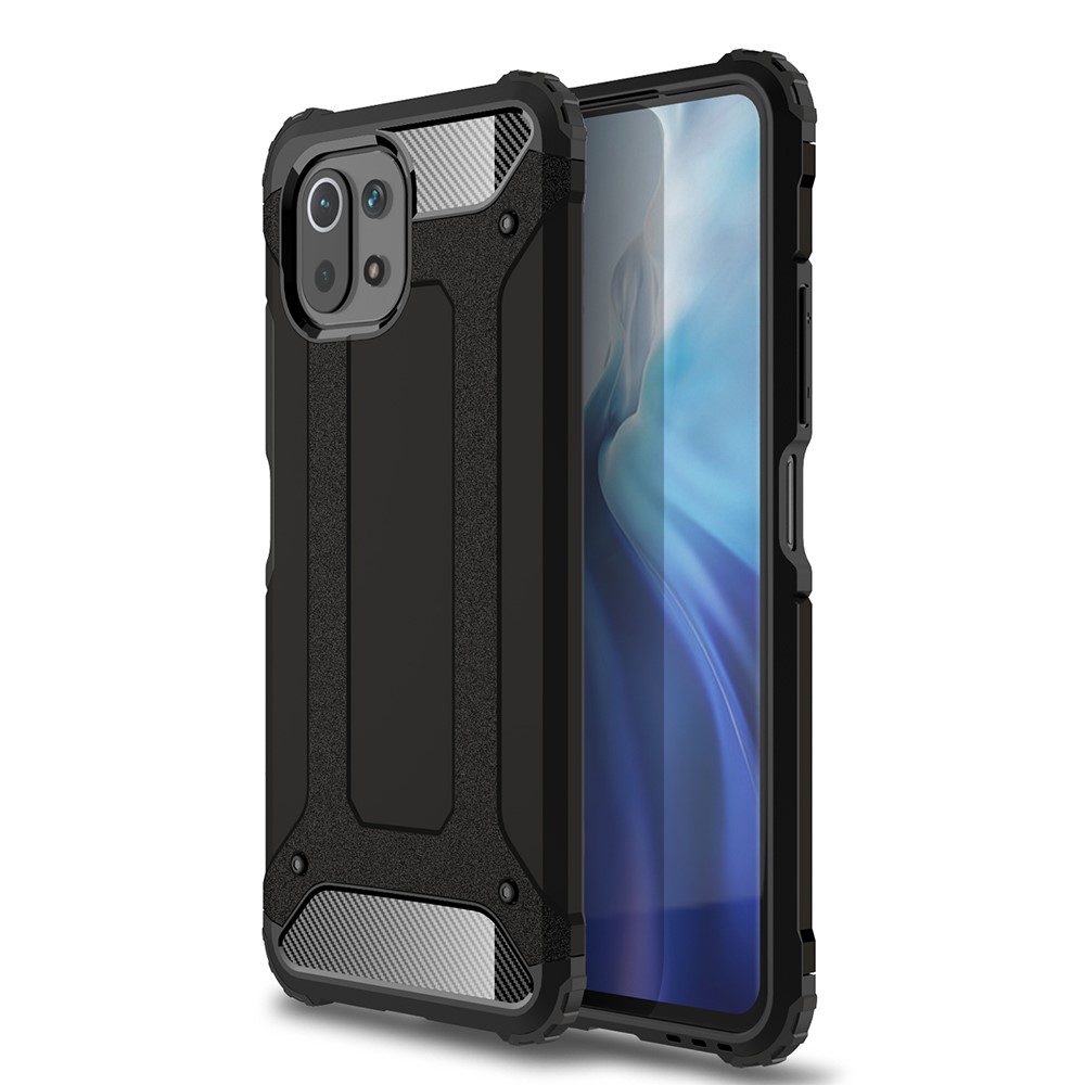  Xiaomi Mi 11 Lite - Shockproof Armor Hybrid Skal - Svart