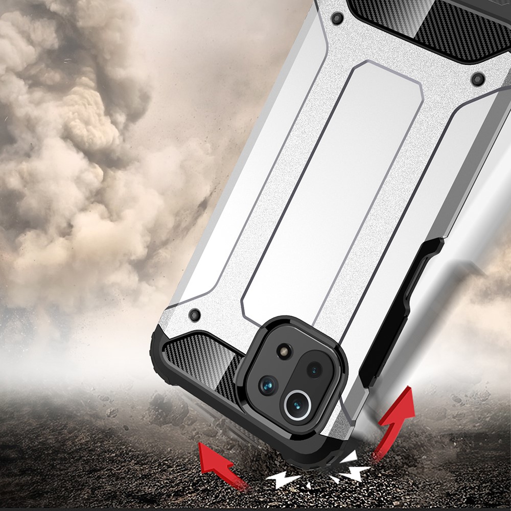  Xiaomi Mi 11 Lite - Shockproof Armor Hybrid Skal - Svart