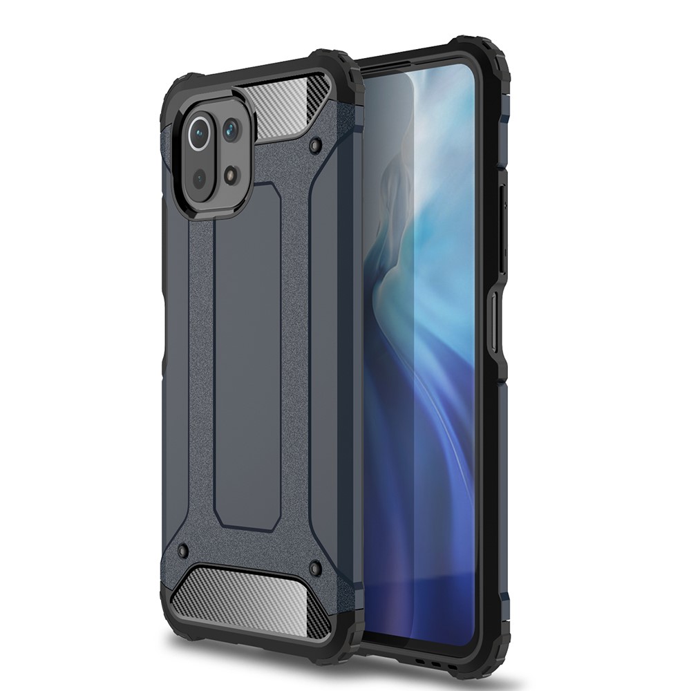  Xiaomi Mi 11 Lite - Shockproof Armor Hybrid Skal - Mörk Blå