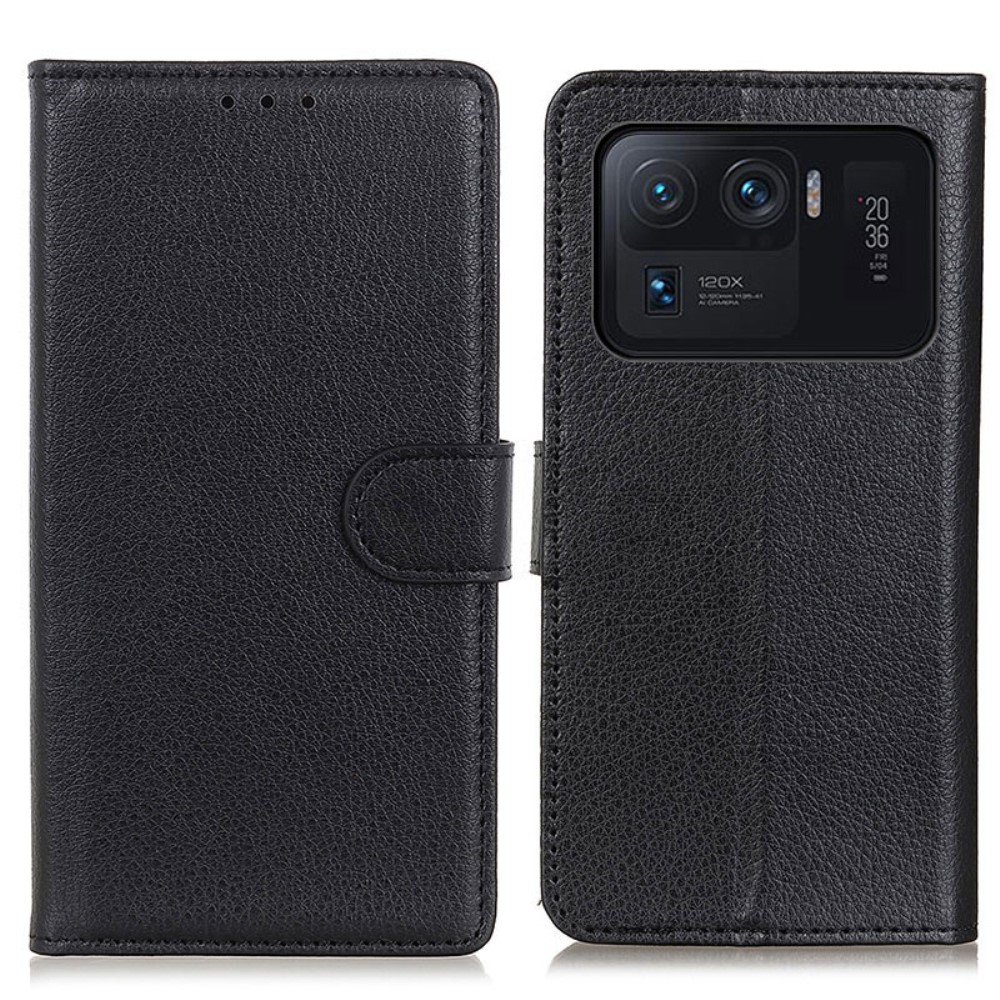 Xiaomi Mi 11 Ultra - Litchi Läder Fodral - Svart