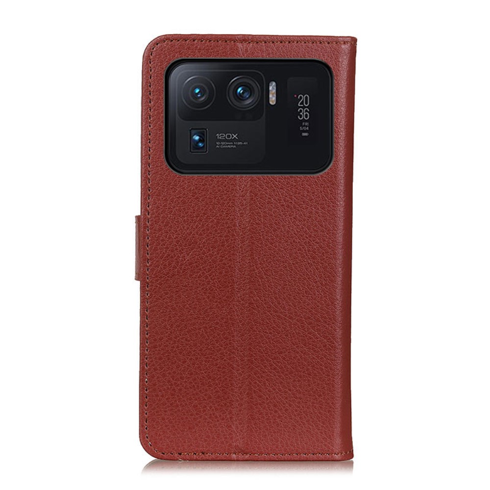  Xiaomi Mi 11 Ultra - Litchi Läder Fodral - Brun
