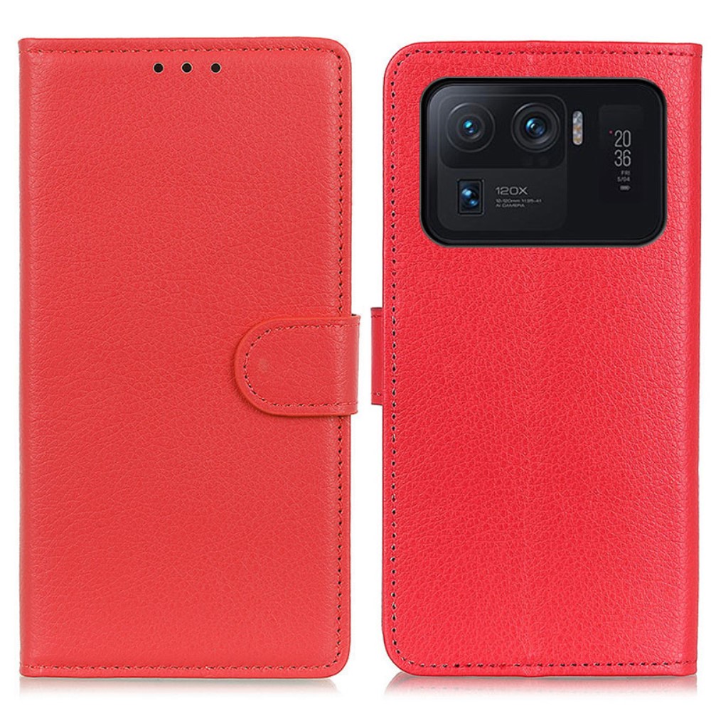  Xiaomi Mi 11 Ultra - Litchi Läder Fodral - Röd