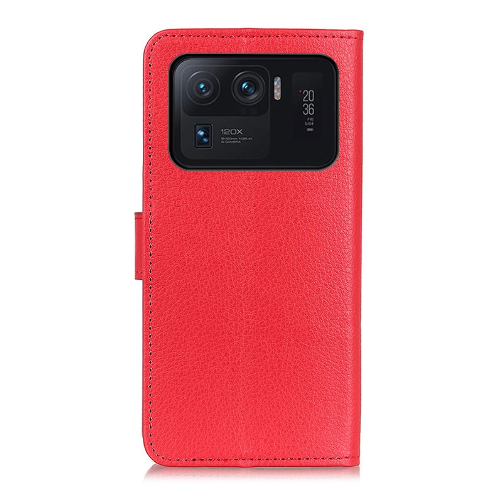  Xiaomi Mi 11 Ultra - Litchi Läder Fodral - Röd