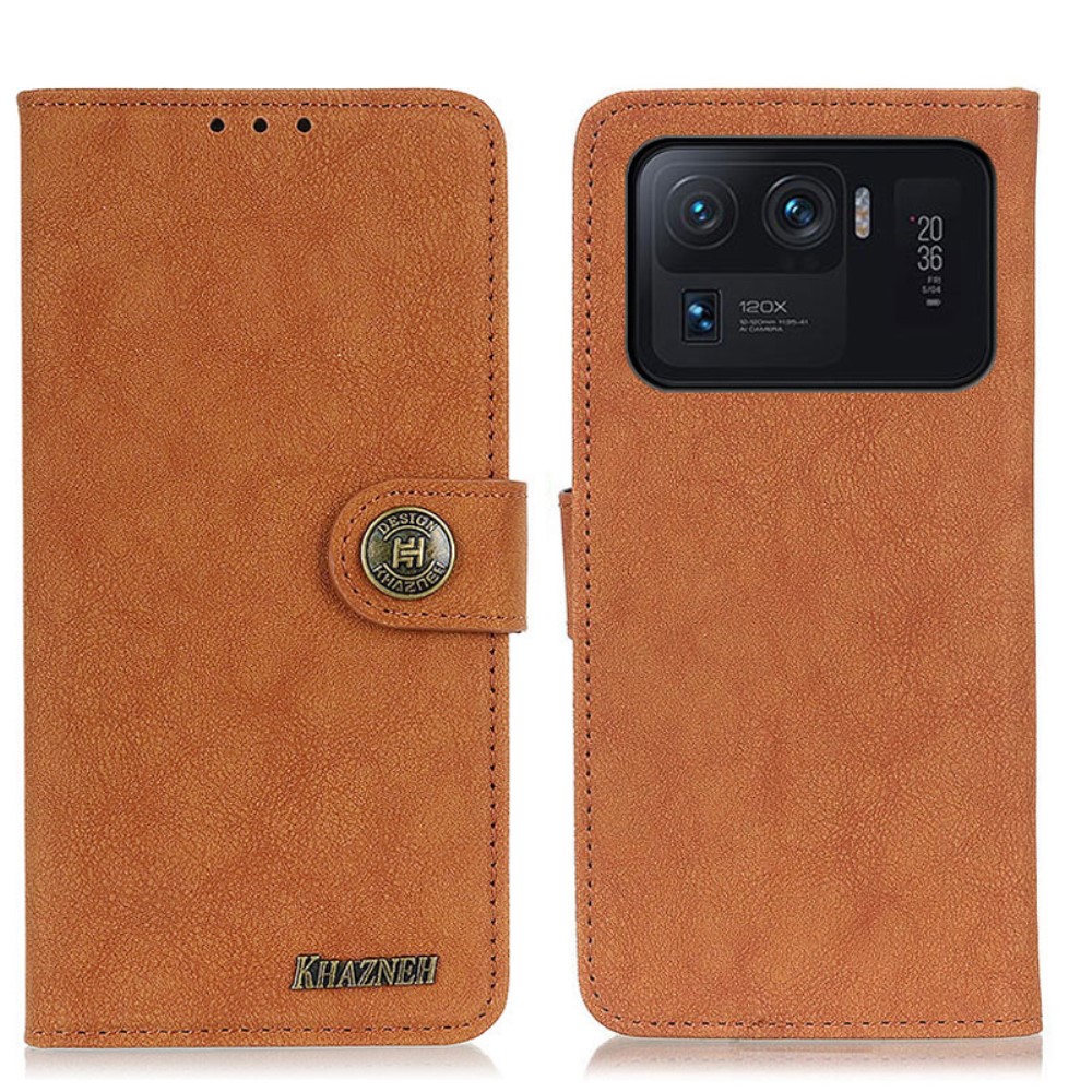 KHAZNEH Xiaomi Mi 11 Ultra - KHAZNEH Split Läder Fodral - Brun