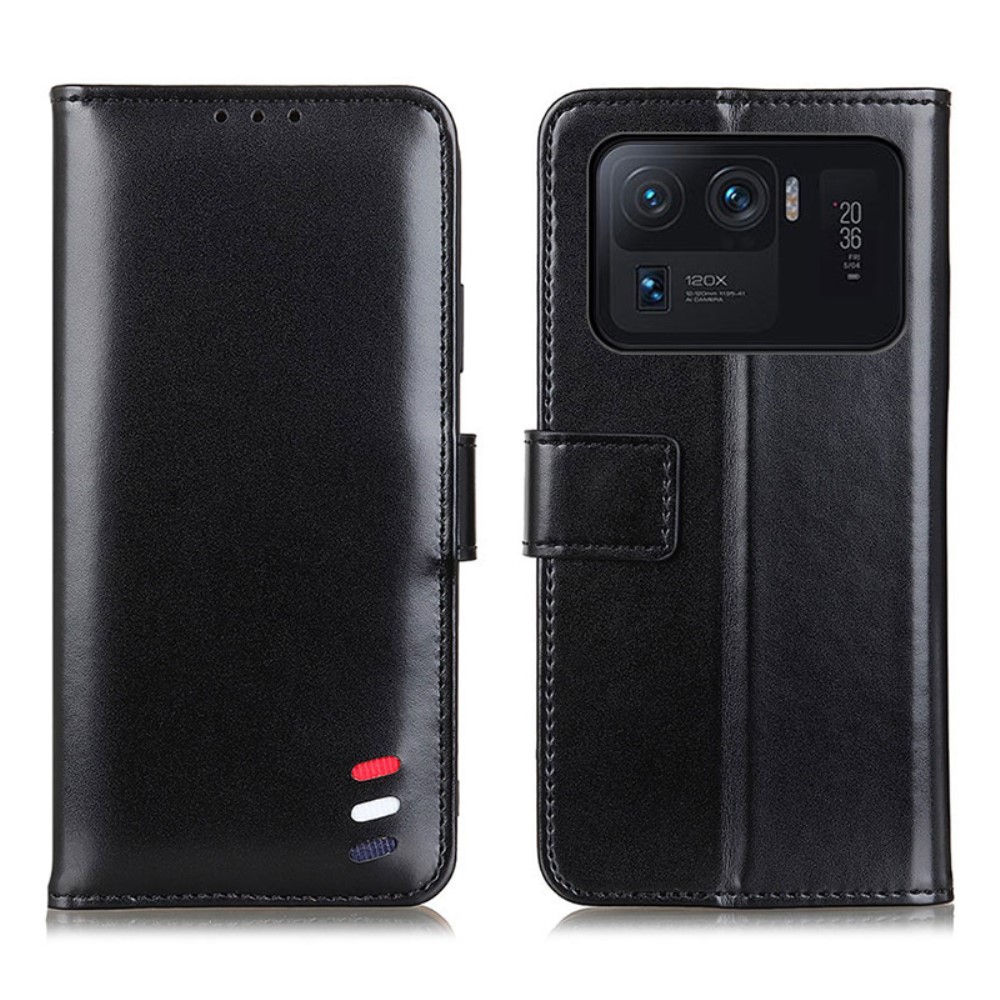  Xiaomi Mi 11 Ultra - Tri-Color Läder Fodral - Svart