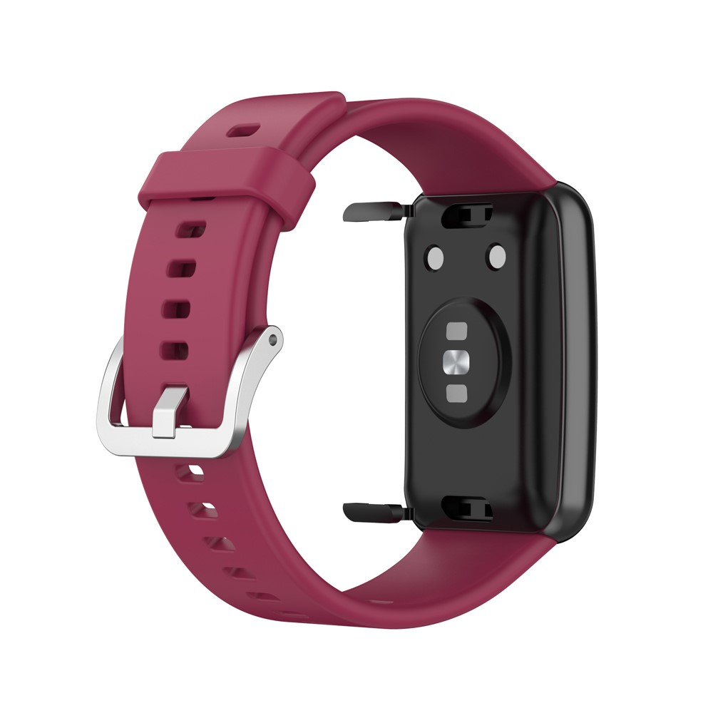  Silikon Armband För Huawei Watch Fit - Vinröd