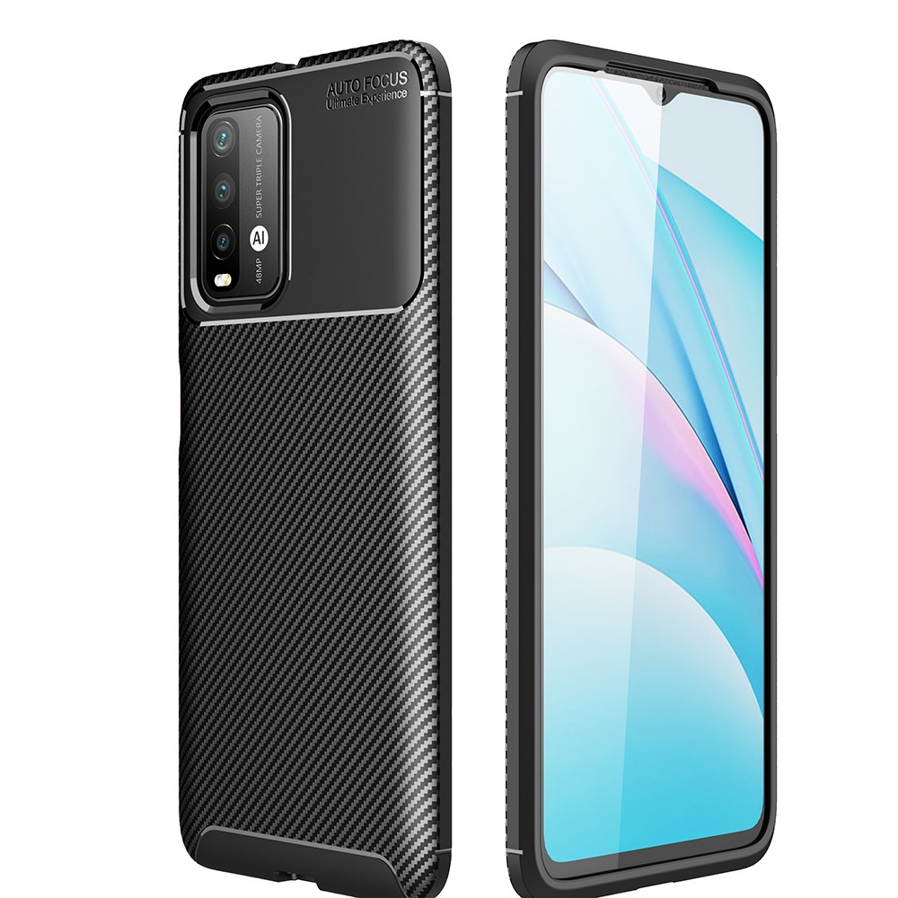  Xiaomi Redmi 9T - Kolfiber Textur Skal - Svart