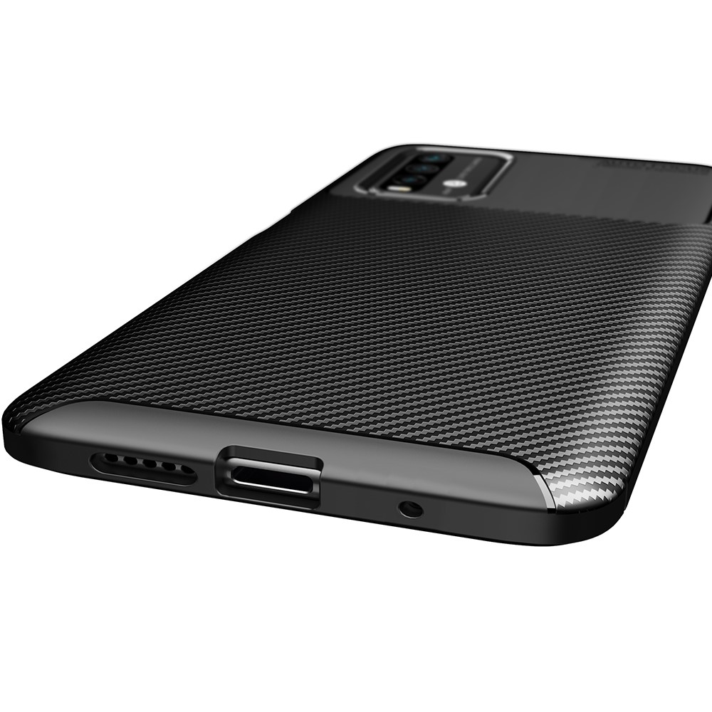  Xiaomi Redmi 9T - Kolfiber Textur Skal - Svart
