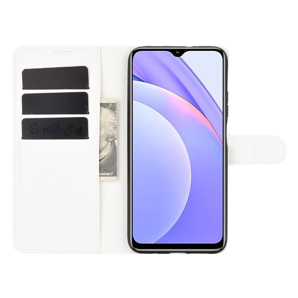  Xiaomi Redmi 9T - Litchi Läder Fodral - Vit