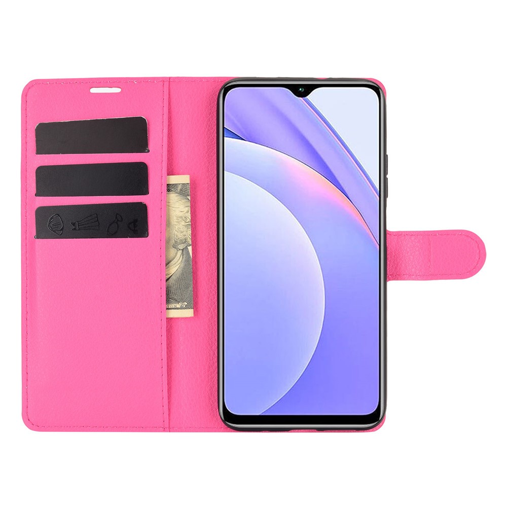  Xiaomi Redmi 9T - Litchi Läder Fodral - Rosa