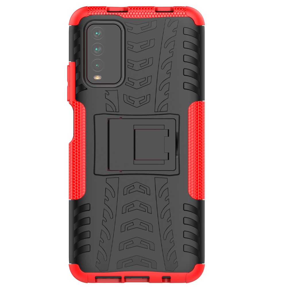  Xiaomi Redmi 9T - Ultimata Stöttåliga Skalet med Stöd - Röd