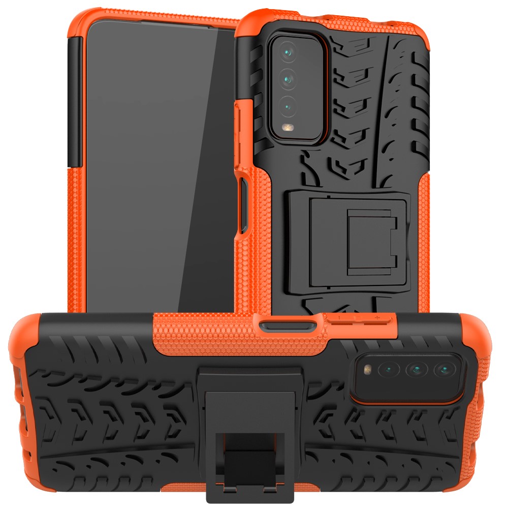  Xiaomi Redmi 9T - Ultimata Stöttåliga Skalet med Stöd - Orange