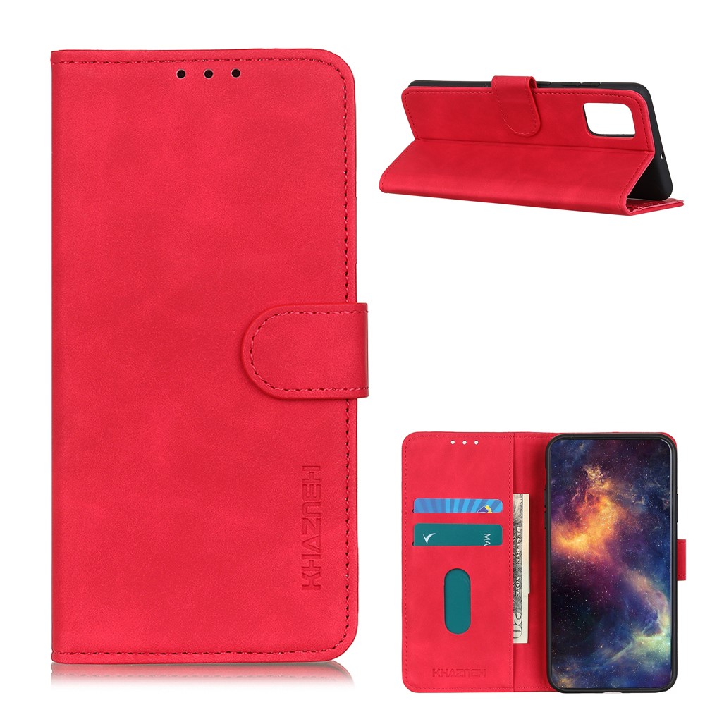 KHAZNEH Xiaomi Redmi 9T - KHAZNEH Retro Läder Fodral - Röd