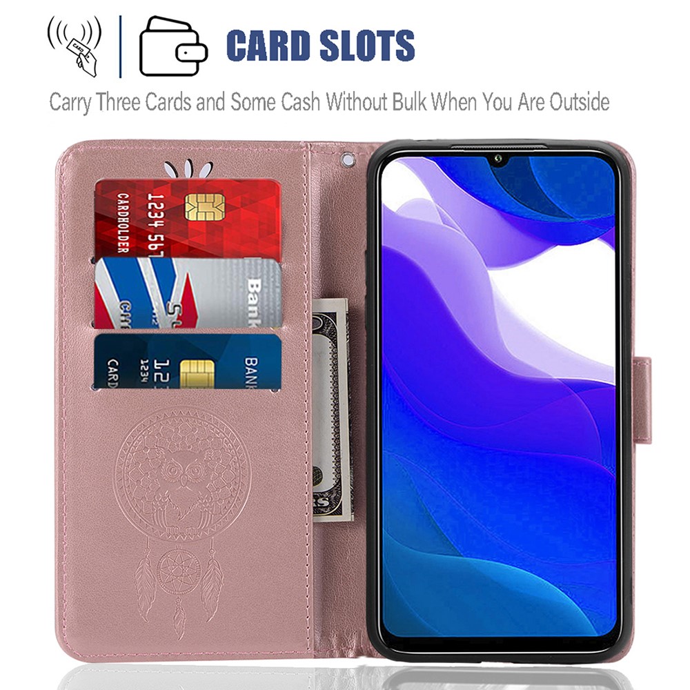  Xiaomi Redmi 9T - Dream Catcher Läder Fodral - Roséguld